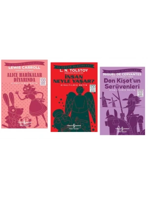 100 TEMEL ESER ALİCE HARİKALAR DİYARINDA - İNSAN NEYLE YAŞAR - DONKİŞOTUN SERÜVENLERİ - KISALTILMIŞ METİN