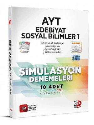 3D YAYINLARI AYT 3D Simülasyon Edebiyat Tarih Coğrafya Denemeleri