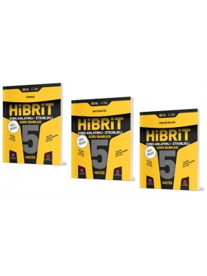 HIZ YAYINLARI 5. SINIF HİBRİT TÜRKÇE - MATEMATİK - FEN BİLMLERİ SORU BANKALARI (Konu Anlatımlı- Etkinlikli)