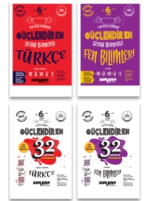 ANKARA YAYINCILIK 6. Sınıf Türkçe - Fen Bilimleri Güçlendiren Soru Bankaları ve 32 Haftalık Denemeler
