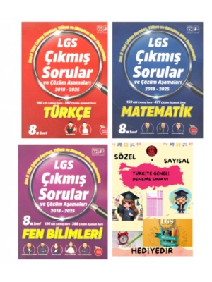 NEWTON YAYINLARI 2018-2025 TÜRKÇE - MATEMATİK - FEN BİLİMLERİ LGS ÇIKMIŞ SORULAR VE ÇÖZÜM AŞAMALARI - HEDİYE