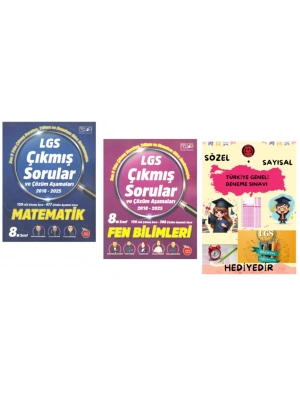 NEWTON YAYINLARI 2018-2025 MATEMATİK - FEN BİLİMLERİ LGS ÇIKMIŞ SORULAR VE ÇÖZÜM AŞAMALARI - HEDİYE