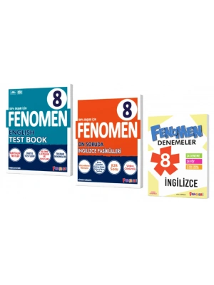 FENOMEN YAYINLARI 8. SINIF İngilizce Soru Bankası +On Soruda İngilizce Fasikülleri + Deneme