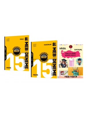 HIZ YAYINLARI 8. SINIF TÜRKÇE - FEN BİLİMLERİ 15 Lİ DENEME - Hediyelidir