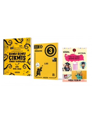 HIZ YAYINLARI 8. SINIF KONU KONU ÇIKMIŞ SINAV SORULARI - LGS 3 GENEL DENEME ve Hediye