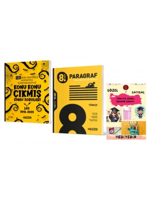 HIZ YAYINLARI 8. SINIF KONU KONU ÇIKMIŞ SINAV SORULARI - PARAGRAF SORU BANKASI ve Hediye