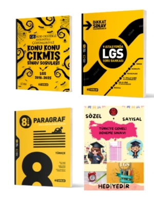 HIZ YAYINLARI 8. SINIF KONU KONU ÇIKMIŞ SINAV SORULARI - 9 İSTASYONDA LGS SORU BANKASI - PARAGRAF SORU BANKASI ve Hediye