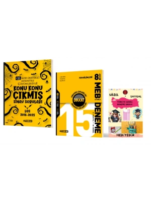 HIZ YAYINLARI 8. SINIF KONU KONU ÇIKMIŞ SINAV SORULARI - FEN BİLİMLERİ 15 li DENEME ve Hediye