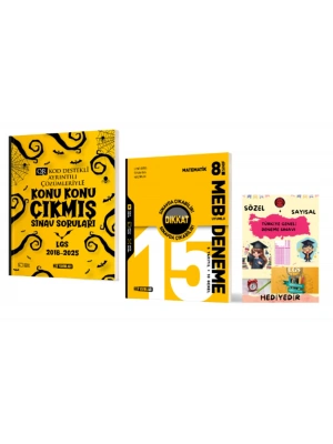 HIZ YAYINLARI 8. SINIF KONU KONU ÇIKMIŞ SINAV SORULARI - MATEMATİK 15 li DENEME ve Hediye