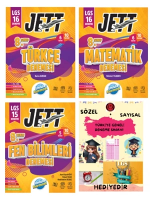 ÜNLÜLER KARMASI LGS 8. Sınıf JETT Türkçe - Matematik - Fen Bilimleri Branş Deneme - Hediyeli