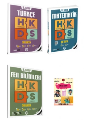 ARI YAYINCILIK 8. Sınıf Türkçe -  Matematik - Fen Bilimleri Haftalık Kazanım Deneme ve Hediye