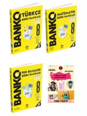 MODEL EĞİTİM YAYINLARI 8. Sınıf Banko Türkçe Matematik Fen Bilimleri Soru Bankası