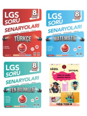 NARTEST YAYINLARI 8.SINIF LGS SORU SENARYOLARI TÜRKÇE - MATEMATİK - FEN BİLİMLERİ LGS ÇIKMIŞ VE BENZER SORULAR - HEDİYE DENEME SINAVI