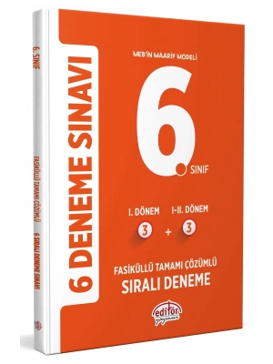 EDİTÖR YAYINLARI 6. Sınıf (3+3) Fasiküllü Tamamı Çözümlü 6 Deneme Sınavı (Maarif Modeli)