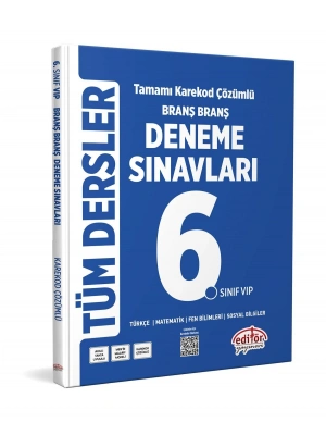 EDİTÖR YAYINLARI 6. Sınıf Tüm Dersler Branş Branş Tamamı Çözümlü Deneme Sınavları