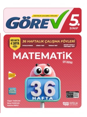 NİTELİK YAYINLARI 5.SINIF GÖREV MATEMATİK 36 HAFTALIK ÇALIŞMA FÖYLERİ