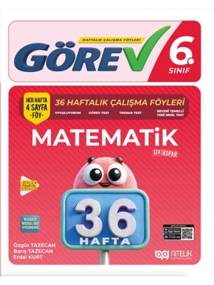NİTELİK YAYINLARI 6.SINIF GÖREV MATEMATİK 36 HAFTALIK ÇALIŞMA FÖYLERİ