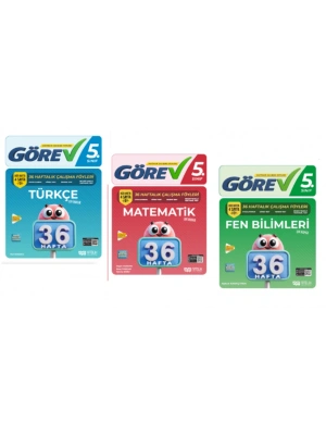 NİTELİK YAYINLARI 5.SINIF GÖREV TÜRKÇE - MATEMATİK - FEN BİLİMLERİ 36 HAFTALIK ÇALIŞMA FÖYLERİ