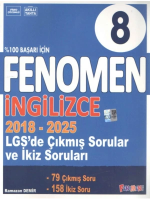 FENOMEN YAYINLARI 8. SINIF LGS İngilizce Çıkmış Sorular Ve İkiz Soruları (2018-2025)