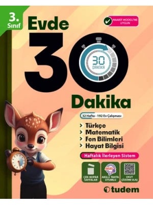 TUDEM YAYINLARI 3. Sınıf Evde 30 Dakika (Maarif Modeli)