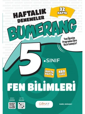 GÜNAY YAYINLARI 5. Sınıf Bumerang 32 Haftalık Fen Bilimleri Denemeleri