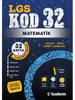 TUDEM YAYINLARI 8.SINIF LGS MATEMATİK KOD 32 TEKRAR TESTİ