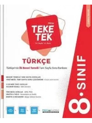 PRUVA AKADEMİ YAYINLARI 8.SINIF TÜRKÇE TEKE TEK