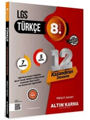 Altın Karma Yayınları 2024 8. Sınıf LGS Türkçe 12`li Sarmal Deneme