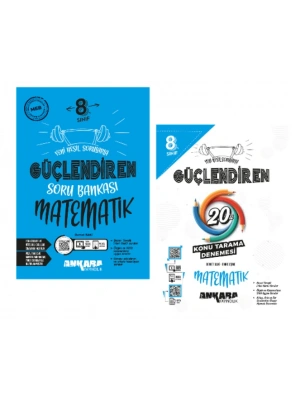 ANKARA YAYINCILIK 8. Sınıf Matematik Güçlendiren Soru Bankası ve 20li Konu Tarama Denemesi (2 Kİtap)
