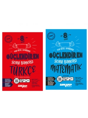ANKARA YAYINCILIK 8. Sınıf Türkçe - Matematik  Güçlendiren Soru Bankaları (2 Kitap)