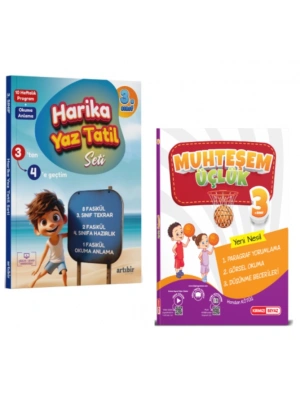 ARTIBİR YAYINLARI 3. Sınıf Harika Yaz Tatili ve Muhteşem Üçlük Paragraf Soru Bankası (2 Kitap)