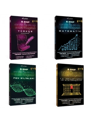 BİLFEN 8. Sınıf Tam Ölçme Türkçe - Matematik - Fen Bilimleri ve İnkilap Soru Bankası (4 Kitap)