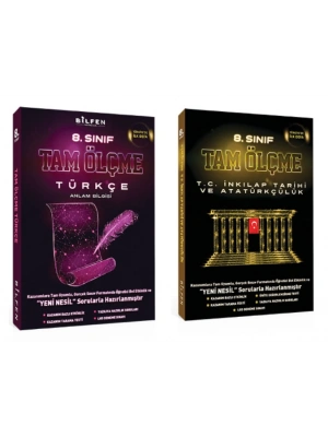BİLFEN 8. Sınıf Tam Ölçme Türkçe - T.C. İnkilap Tarihi ve Atatürkçülük Soru Bankası (2 Kitap)