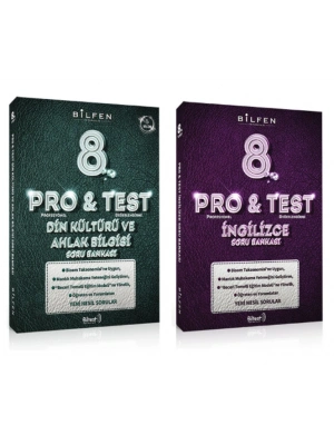 BİLFEN PRO&TEST 8. Sınıf Din Kültürü ve Ahlak Bilgisi - İngilizce Soru Bankası (2 Kitap)