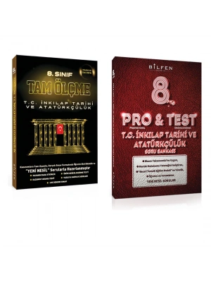 BİLFEN PRO&TEST 8. Sınıf T.C. İnkilap Tarihi ve Atatürkçülük ve Tam Ölçme Soru Bankası (2 Kitap)