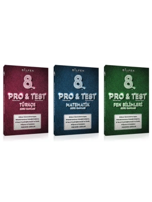 BİLFEN PRO&TEST 8. Sınıf Türkçe - Matematik ve Fen Bilimleri Soru Bankası (3 Kitap)