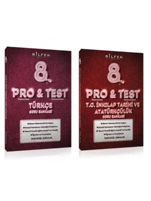BİLFEN PRO&TEST 8. Sınıf Türkçe - T.C. İnkilap Tarihi ve Atatürkçülük Soru Bankası ( 2 Kitap)