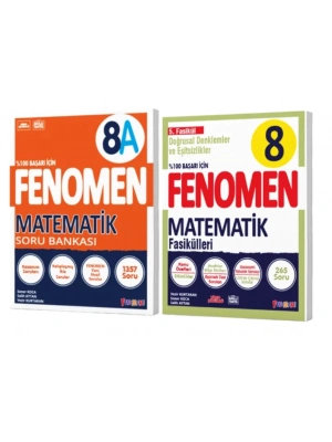 FENOMEN YAYINLARI 8. SINIF Matematik A Soru Bankası ve Matematik Fasikülü 5 (Doğrusal Denklemler Ve Eşitsizlikler)(2 KİTAP)