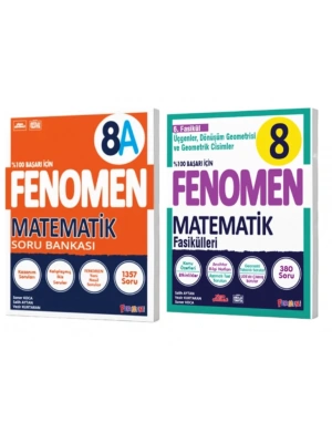 FENOMEN YAYINLARI 8. SINIF Matematik A Soru Bankası ve Matematik Matematik 6. Fasikül (Üçgenler, Dönüşüm Geometrisi Ve Geometrik Cisimler)(2 KİTAP)