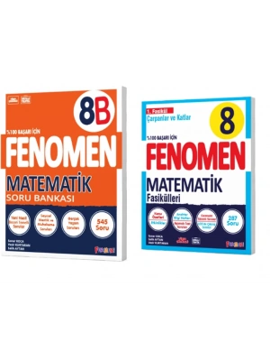 FENOMEN YAYINLARI 8. SINIF Matematik B Soru Bankası ve Matematik 1. Fasikül (Çarpanlar ve Katlar)(2 KİTAP)