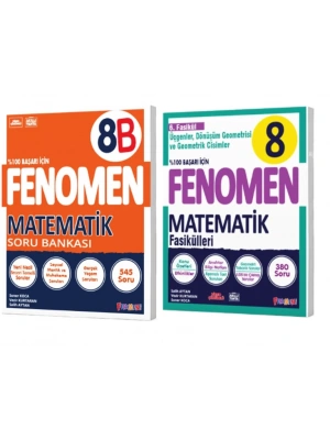 FENOMEN YAYINLARI 8. SINIF Matematik B Soru Bankası ve Matematik 6. Fasikül (Üçgenler, Dönüşüm Geometrisi Ve Geometrik Cisimler)(2 KİTAP)