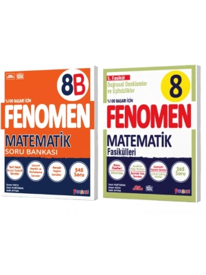 FENOMEN YAYINLARI 8. SINIF Matematik B Soru Bankası ve Matematik Fasikülü 5 (Doğrusal Denklemler Ve Eşitsizlikler)(2 KİTAP)