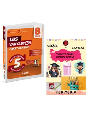 GİZLİ YAYINLARI 8.SINIF LGS VARYASYON PUAN HESAPLAMALI 5Lİ PAKET DENEME