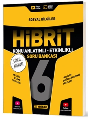 Hız Yayınları 6. Sınıf Sosyal Bilgiler HİBRİT Konu Anlatımlı Etkinlikli Soru Bankası