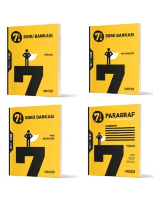 Hız Yayınları 7. Sınıf Türkçe - Matematik - Fen Bilimleri ve Paragraf Soru Bankaları ( 4 Kitap )