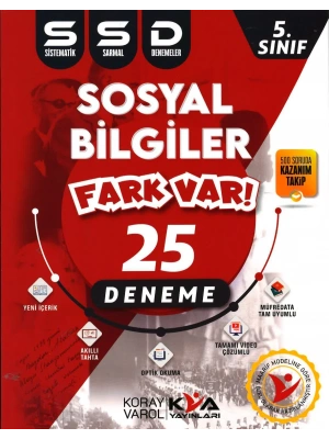 KORAY VAROL YAYINLARI 5.SINIF SOSYAL BİLGİLER FARK VAR 25Lİ DENEME (MAARİF MODELİNE UYGUN)