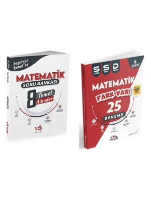 KORAY VAROL YAYINLARI 8. SINIF MATEMATİK TEMEL ADIMLAR SORU BANKASI VE 25 SİSTEMATİK SARMAL DENEME (2 KİTAP)