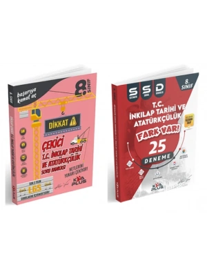 KORAY VAROL YAYINLARI 8. SINIF T.C. İNKILAP TARİHİ VE ATAÜRKÇÜLÜK DİKKAT ÇEKİCİ SORU BANKASI VE 25 SİSTEMATİK SARMAL DENEME (2 KİTAP)