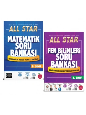 NEWTON YAYINLARI 8. SINIF ALL STAR MATEMATİK - FEN BİLİMLERİ SORU BANKASI (2 KİTAP)