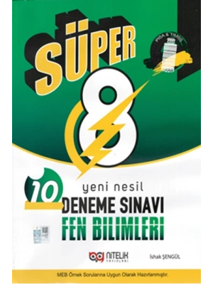 Nitelik Yayınları 8.SINIF YENİ NESİL SÜPER FEN BİLİMLERİ 10 DENEME SINAVI